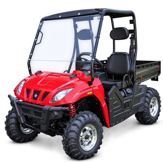 Red Bighorn utility vehicle representing the first line of UTVs introduced in 2005